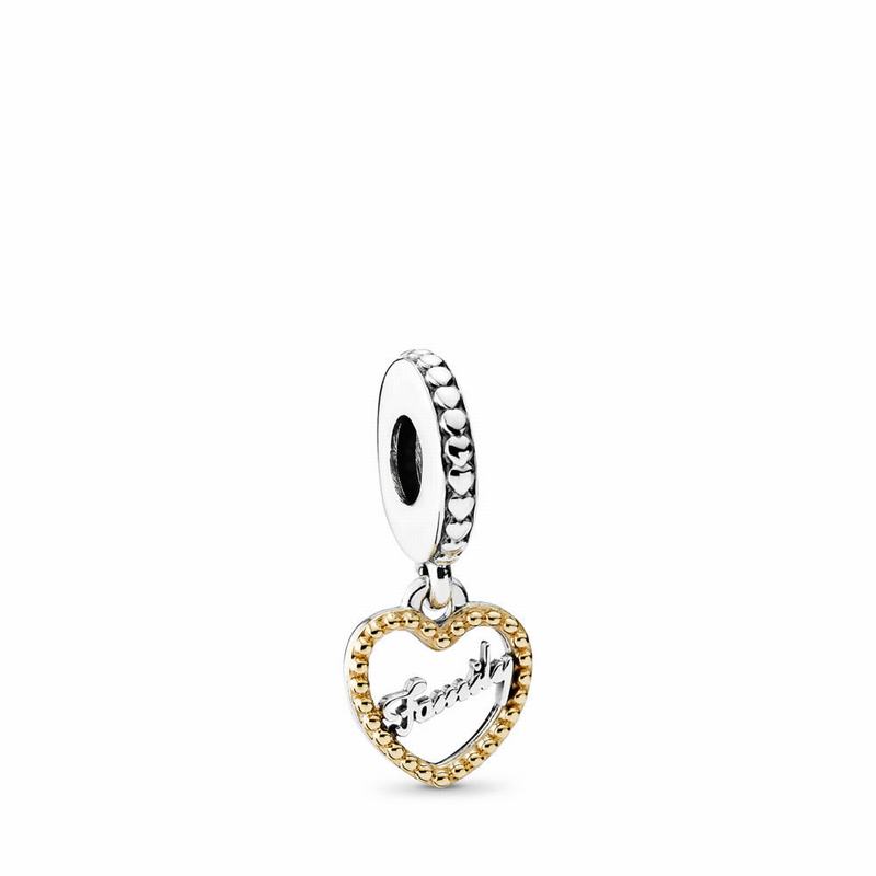 Pandora Family Script Dangle Charm NZ Sale, Two Tone (812460-YTA)